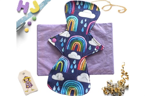 Click to order  11 inch Cloth Pad Rainbows and Raindrops now